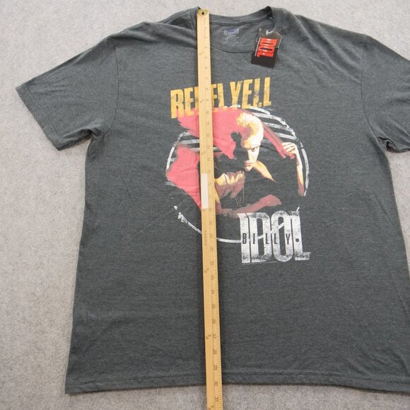Billy Idol Rebel Yell Shirt Mens Extra Large Gray Rock Tour Album Cover New * - Picture 7 of 13